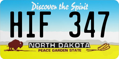 ND license plate HIF347
