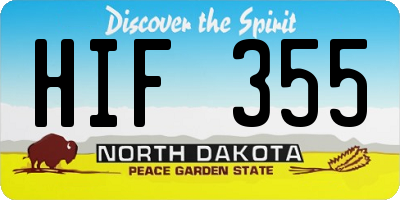 ND license plate HIF355