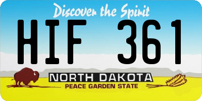 ND license plate HIF361
