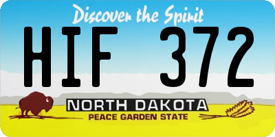 ND license plate HIF372