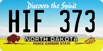 ND license plate HIF373