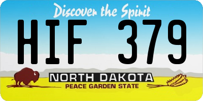 ND license plate HIF379