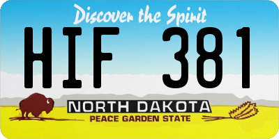 ND license plate HIF381