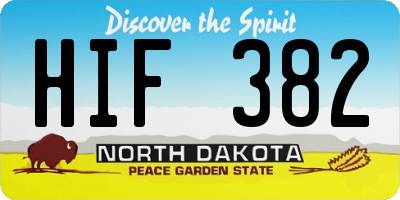ND license plate HIF382