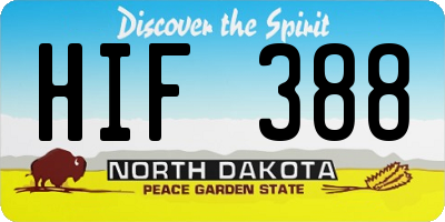 ND license plate HIF388