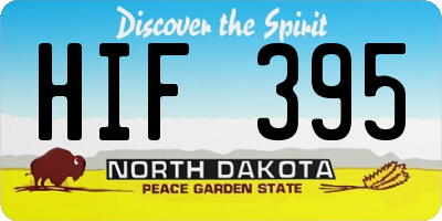 ND license plate HIF395