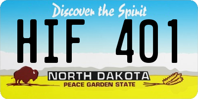 ND license plate HIF401