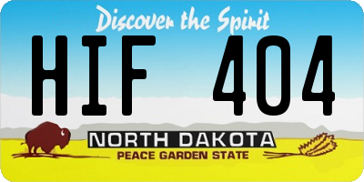 ND license plate HIF404