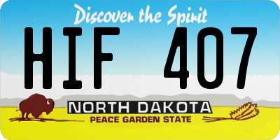 ND license plate HIF407