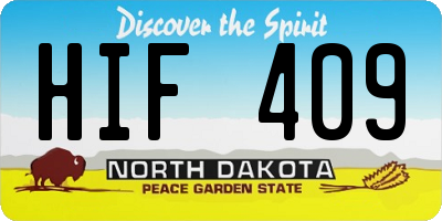 ND license plate HIF409