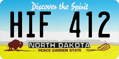 ND license plate HIF412
