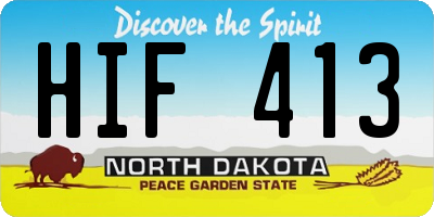 ND license plate HIF413