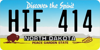 ND license plate HIF414