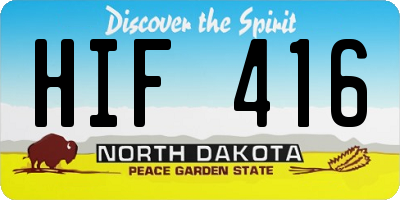 ND license plate HIF416