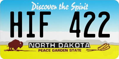 ND license plate HIF422