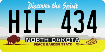 ND license plate HIF434