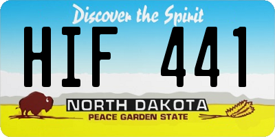 ND license plate HIF441