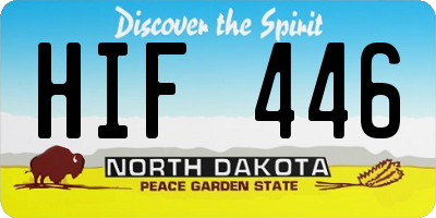 ND license plate HIF446
