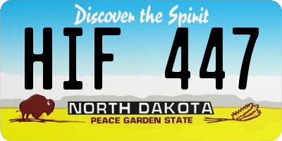 ND license plate HIF447