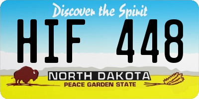 ND license plate HIF448