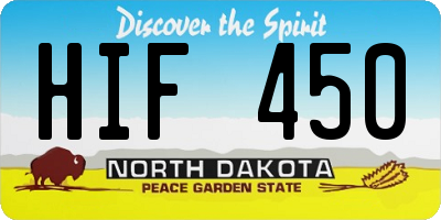 ND license plate HIF450