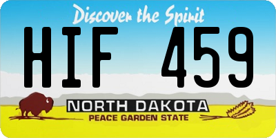 ND license plate HIF459