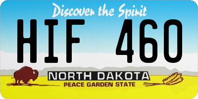ND license plate HIF460
