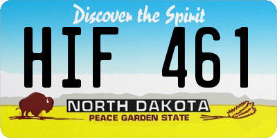 ND license plate HIF461