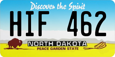 ND license plate HIF462
