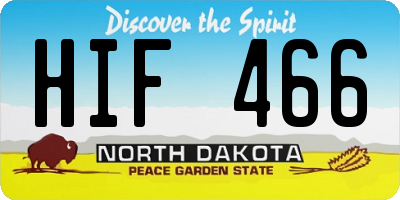 ND license plate HIF466