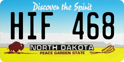 ND license plate HIF468