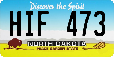 ND license plate HIF473