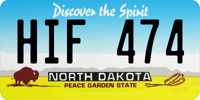 ND license plate HIF474
