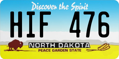 ND license plate HIF476