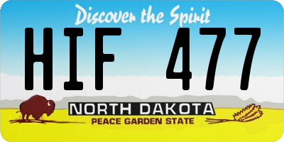 ND license plate HIF477