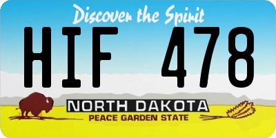 ND license plate HIF478