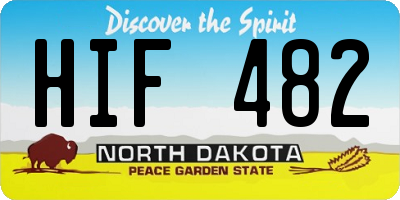 ND license plate HIF482