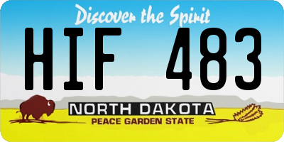 ND license plate HIF483