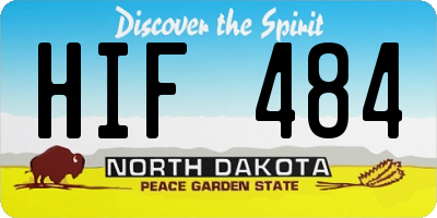 ND license plate HIF484