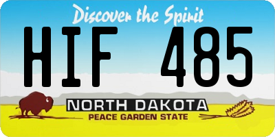 ND license plate HIF485