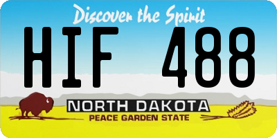 ND license plate HIF488