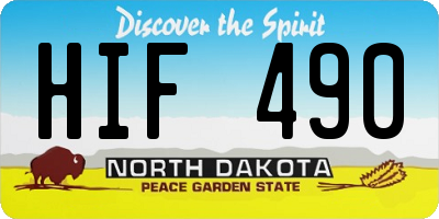 ND license plate HIF490
