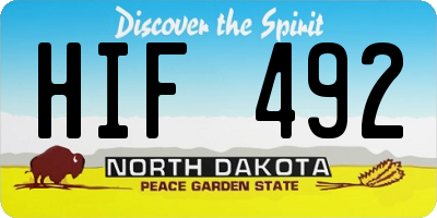 ND license plate HIF492