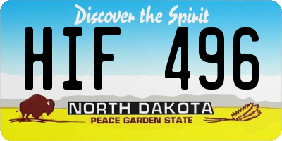 ND license plate HIF496