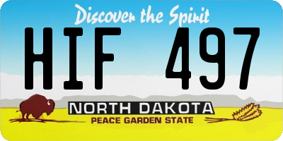 ND license plate HIF497