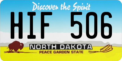 ND license plate HIF506