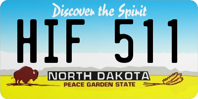 ND license plate HIF511