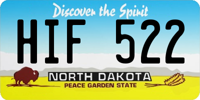 ND license plate HIF522