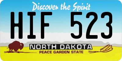 ND license plate HIF523
