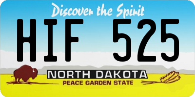 ND license plate HIF525